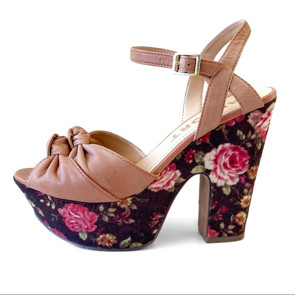 REPORT 70s Style Ray Floral Tapestry Platform Sandals - Picture 5 of 11